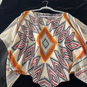 Geometric Patterned Women's Scarf Top